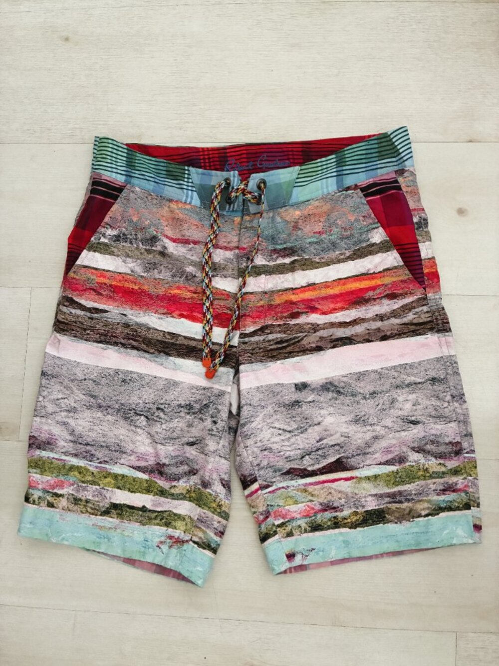 Robert Graham Pilot Rock Board Shorts Swim Trunks Multicolor Abstract Size 32